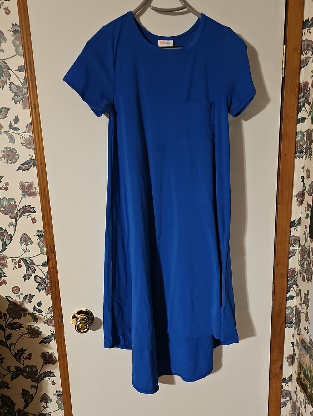 LuLaRoe Royal Blue High-Low Short Sleeve Dress